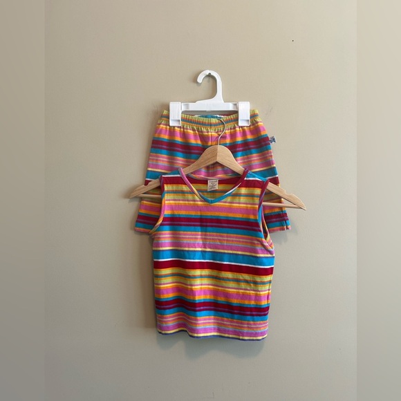 Copper Key Colorful Striped Kids' Tank and Shorts Set, Size 6 - Picture 5 of 7